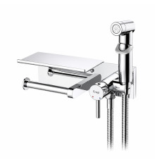 Гигиенический душ со смесителем и полочкой FRAP F2075, хром