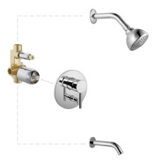 Встраиваемая душевая система Haiba HB80297-2, хром