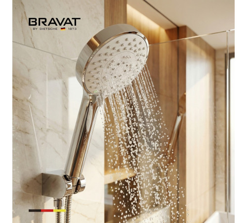 Набор для душа с лейкой и шлангом BRAVAT P70307CP-SW