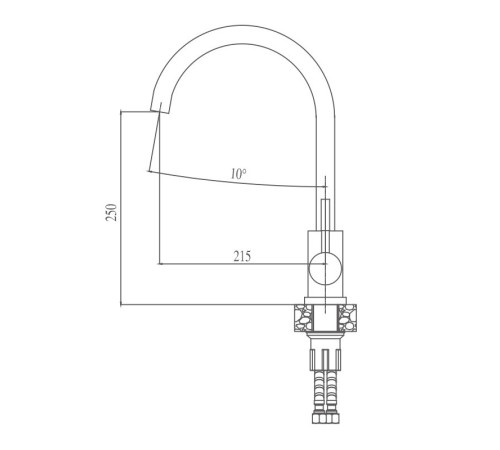 Смеситель для кухни Haiba HB70304-3, сталь