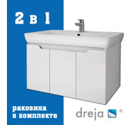 Тумба с раковиной подвесная Dreja Q(D) 80 см, белый