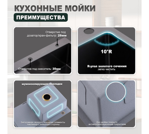 Кухонная мойка Splenka S704.7850.09, графит