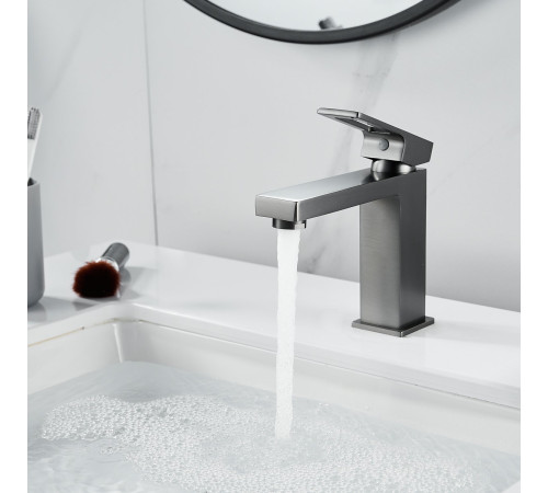 Смеситель для раковины Raffine F0196T, оружейная сталь