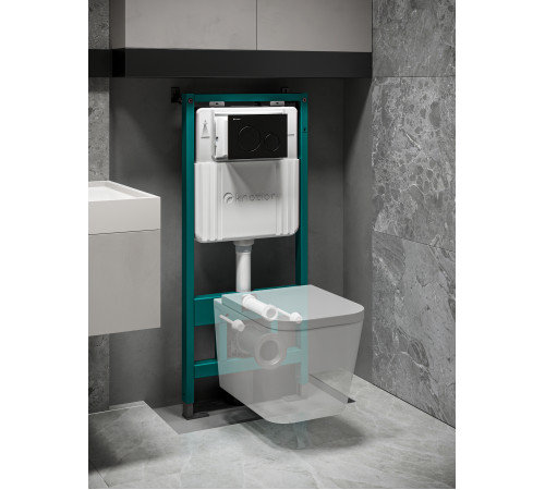 Инсталляция для подвесного унитаза Knotlor ISWC504FG (серия 1), бирюзовый