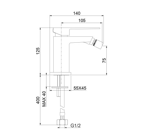 Смеситель для биде Fiore KUBE 100BB8536, белый