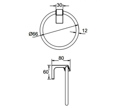 Кольцо для полотенец FRAP F30604-9, оружейная сталь