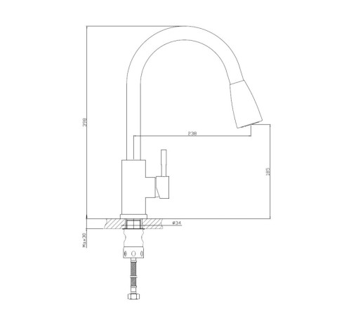 Смеситель для кухни Haiba HB73304-2, сталь