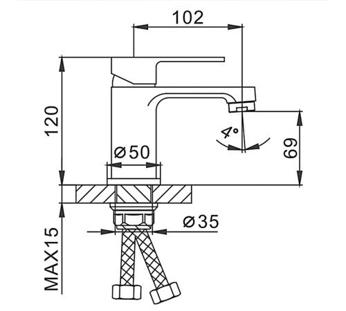 Смеситель для раковины Frap F1042, черный