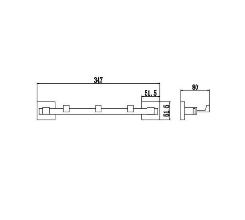 Планка с крючками Savol S-06573H, черный