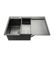 Кухонная мойка с коландером GAPPO GS7850-6L, графит