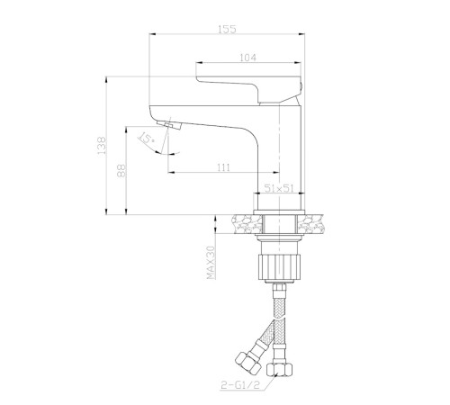 Смеситель для раковины Esko SMR26M, хром