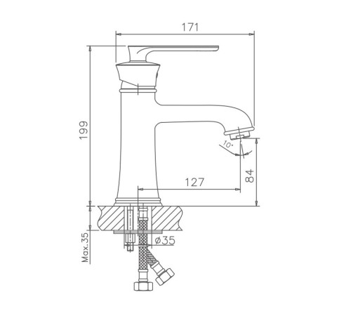 Смеситель для раковины Haiba HB10181-5, золото
