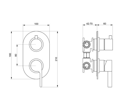 Смеситель для душа встраиваемый Webert DoReMi DR860101015, хром