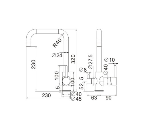Смеситель для кухни с подключением фильтра BELZ B76802-7, черный