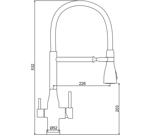 Смеситель для кухни с гибким изливом и подключением фильтра GAPPO G4399-75, сатин