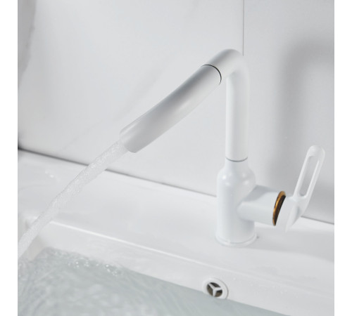 Смеситель для раковины Raffine F201C, белый