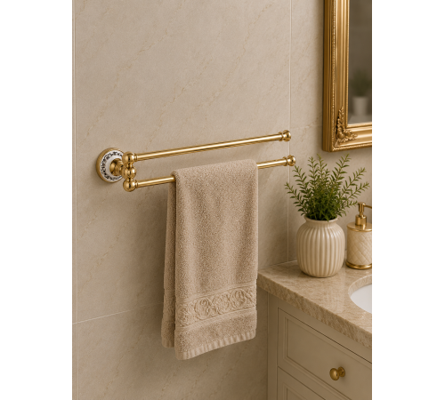 Полотенцедержатель рога 2-ой Fixsen Bogema Gold FX-78502AG