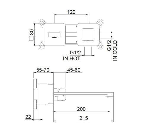 Смеситель для раковины Webert ONE-X OX830611741, белый/сталь