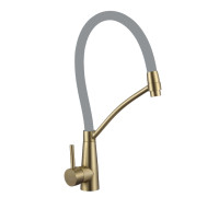 Смеситель для кухни с гибким изливом Fmark FS8255C-04, матовое золото