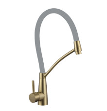Смеситель для кухни с гибким изливом Fmark FS8255C-04, матовое золото