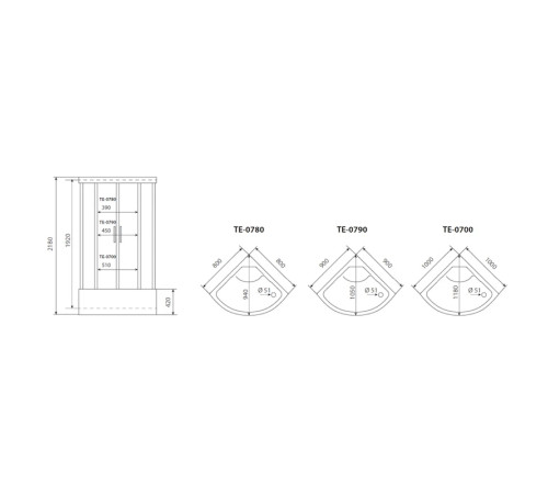 Душевая кабина Timo Eco TE-0700, 100x100x218