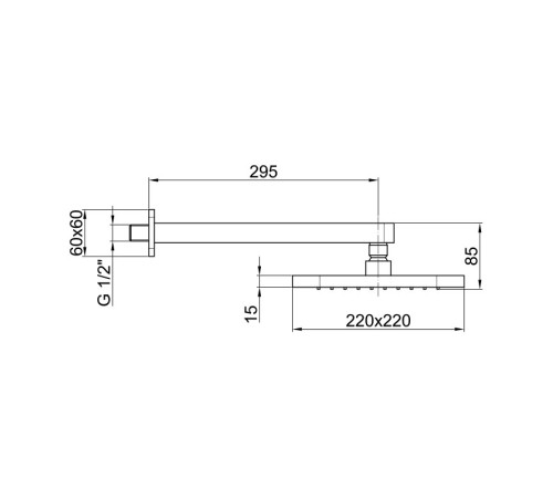 Верхний душ Webert AC0392015METAL, хром