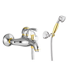 Смеситель для ванны Webert Aurora AU850101017(153), хром/золото