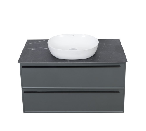 Тумба под раковину подвесная La Fenice Elba TWIN FNC-01-ELB-G-100-2, серо-зеленая