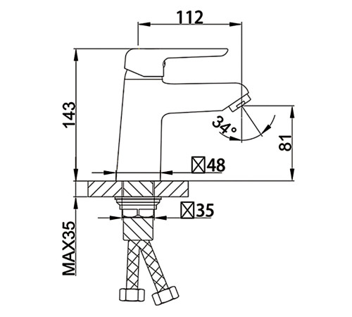 Смеситель для раковины Frap F1017-6, черный