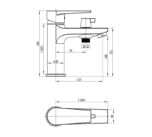 Смеситель на борт ванны ESKO BT53/BT53A, хром