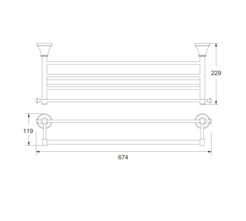 Полка для полотенец Rose RG1908H, черный
