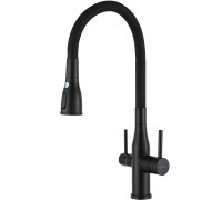 Смеситель для кухни с гибким изливом и подключением фильтра GAPPO G4399-66, черный