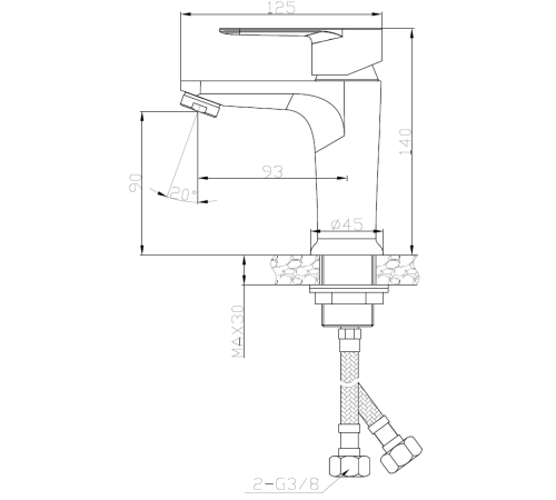 Смеситель для раковины ESKO RIO26M