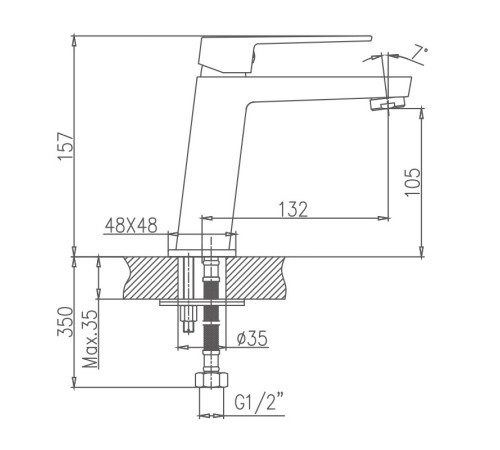 Смеситель для раковины Haiba HB11191, хром