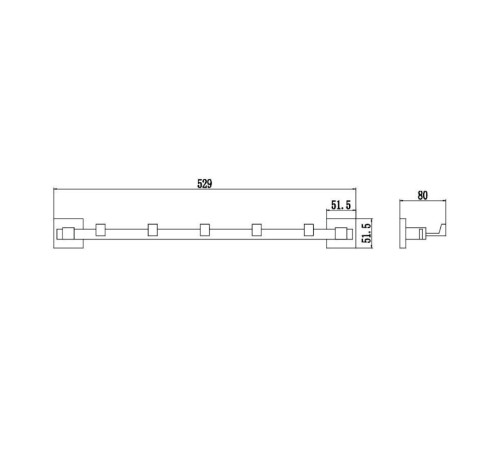 Планка с крючками Savol S-06575H, черный
