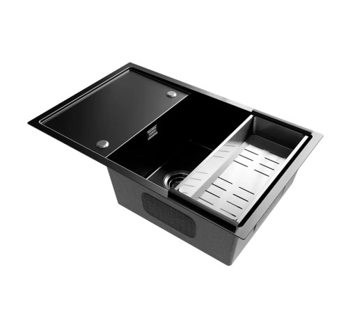 Кухонная мойка Ulgran Steel 780x500, вороненая сталь