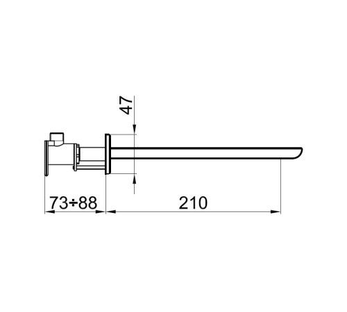 Излив Webert Wolo AC0324564, черный/хром