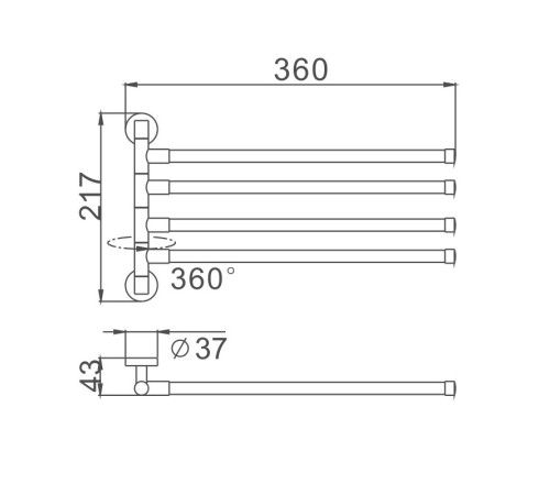 Полотенцедержатель Haiba HB114, хром