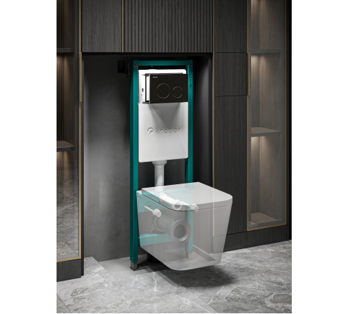 Инсталляция для подвесного унитаза Knotlor ISWC402FG (серия 1), бирюзовый