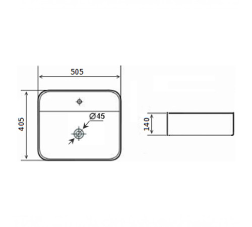Раковина чаша TIMO INARI TK-505MB, черный