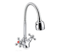 Смеситель для кухни с гибким изливом и режимом душ FRAP F4319, хром
