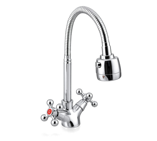 Смеситель для кухни с гибким изливом и режимом душ FRAP F4319, хром
