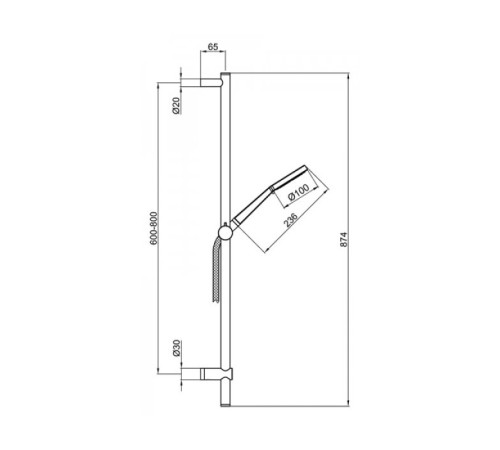 Душевой гарнитур Webert Shower Set AC0929560, черный