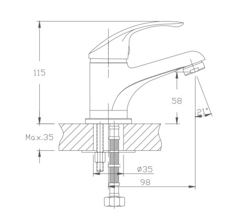 Смеситель для раковины Haiba HB1036, хром
