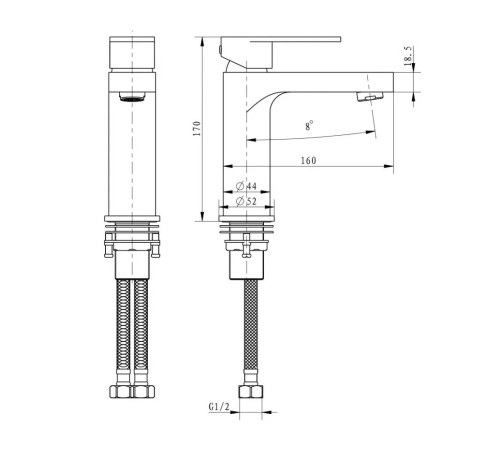 Смеситель для раковины FILARETE Retta FL5030NK, никель