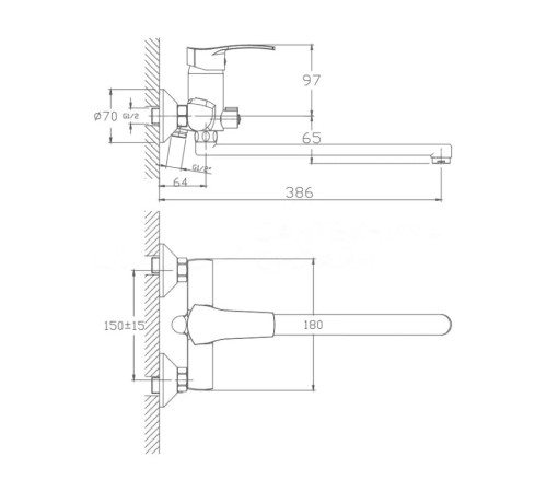 Смеситель для ванны Maretti Проджект PR22RP270-D, хром