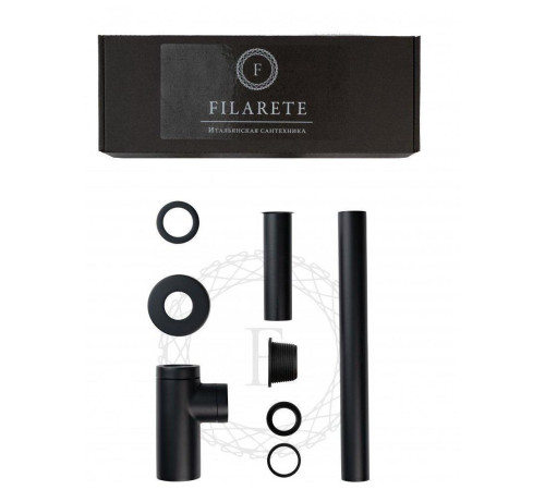 Сифон для раковины FILARETE FL70BL, черный