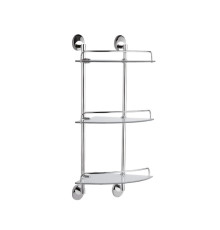 Полка стеклянная угловая Haiba HB1607-3, хром