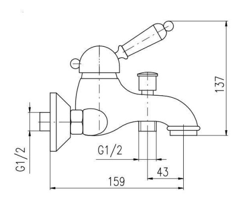 Смеситель для ванны Rav Slezak Labe L554.5SM