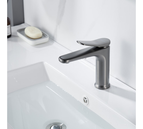 Смеситель для раковины Shevanik S4701T, оружейная сталь